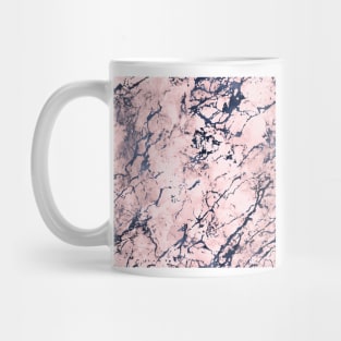 Navy Blue and Pink Marble Mug